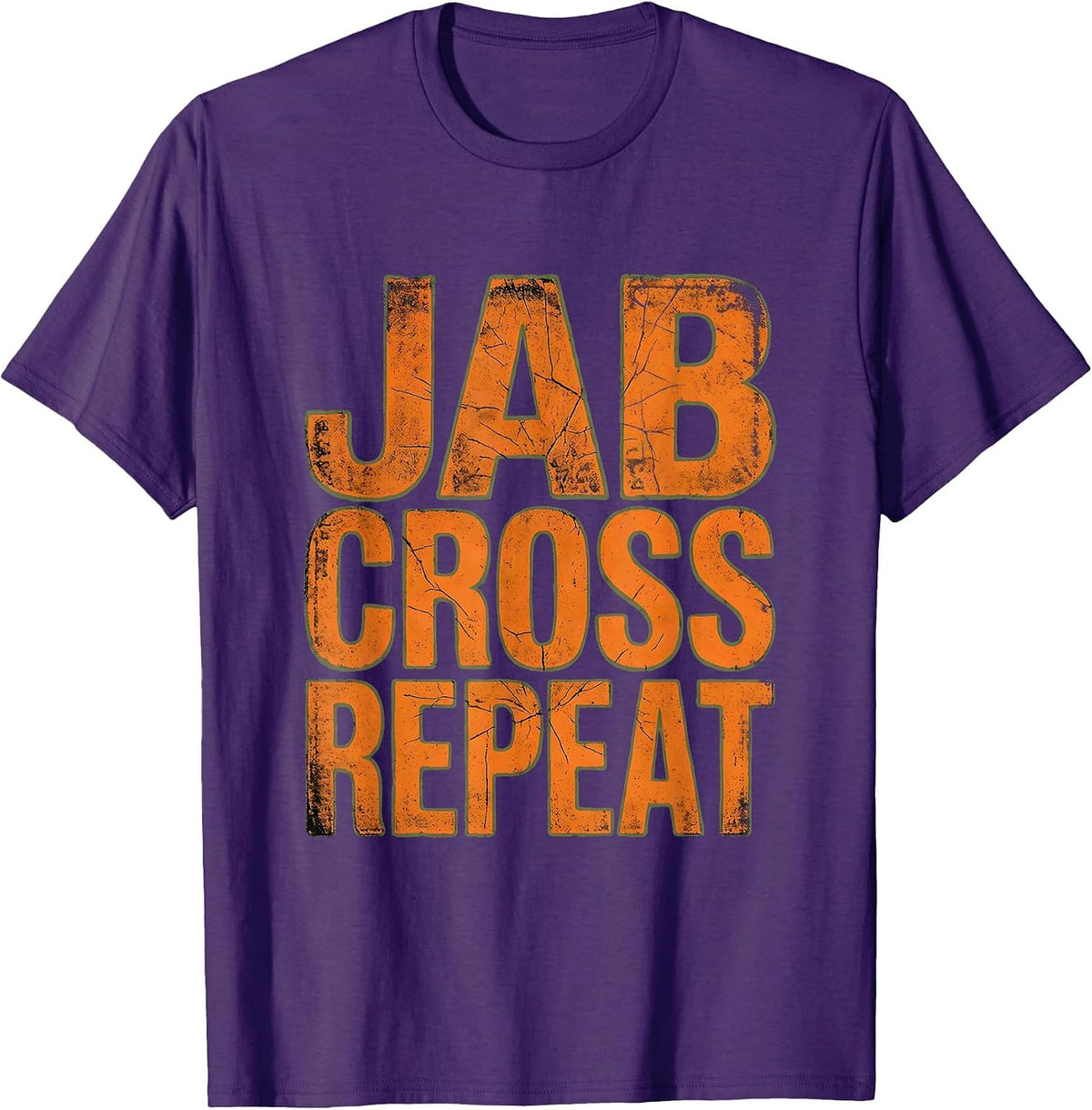 Men's Jab Cross Repeat Boxing Graphic Design T-Shirt - Purple
