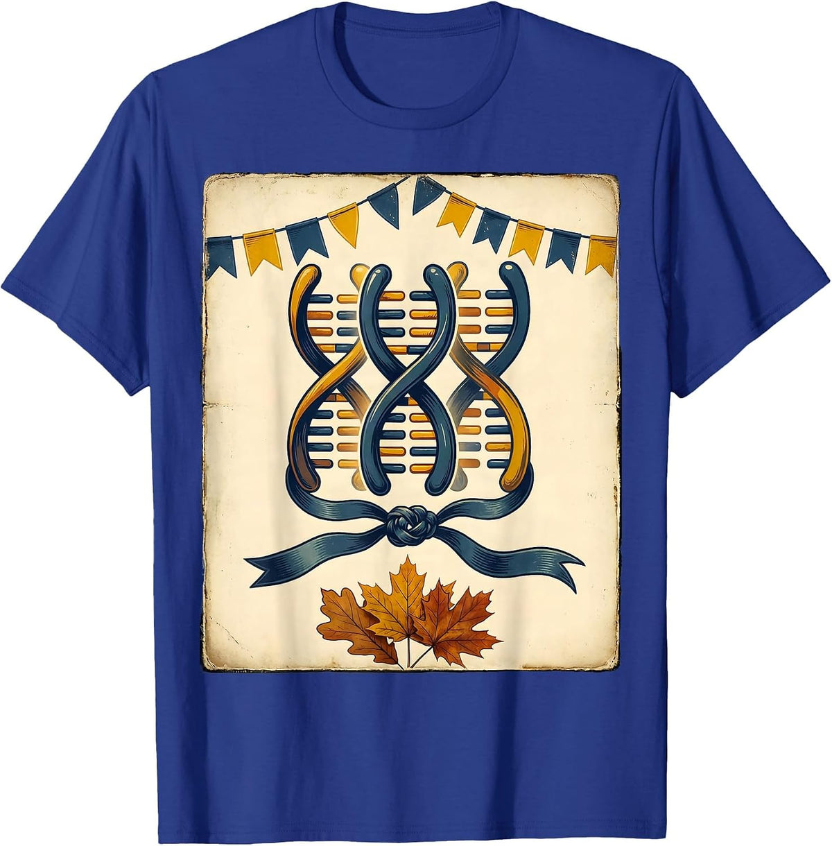 Men's Vintage Chromosome Ribbon October Down Syndrome Awareness T-Shirt - Royal Blue