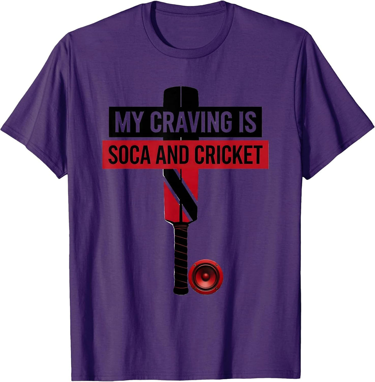 My Craving Is Soca And Cricket Patriotic Trinidadian Roots T-Shirt - Purple