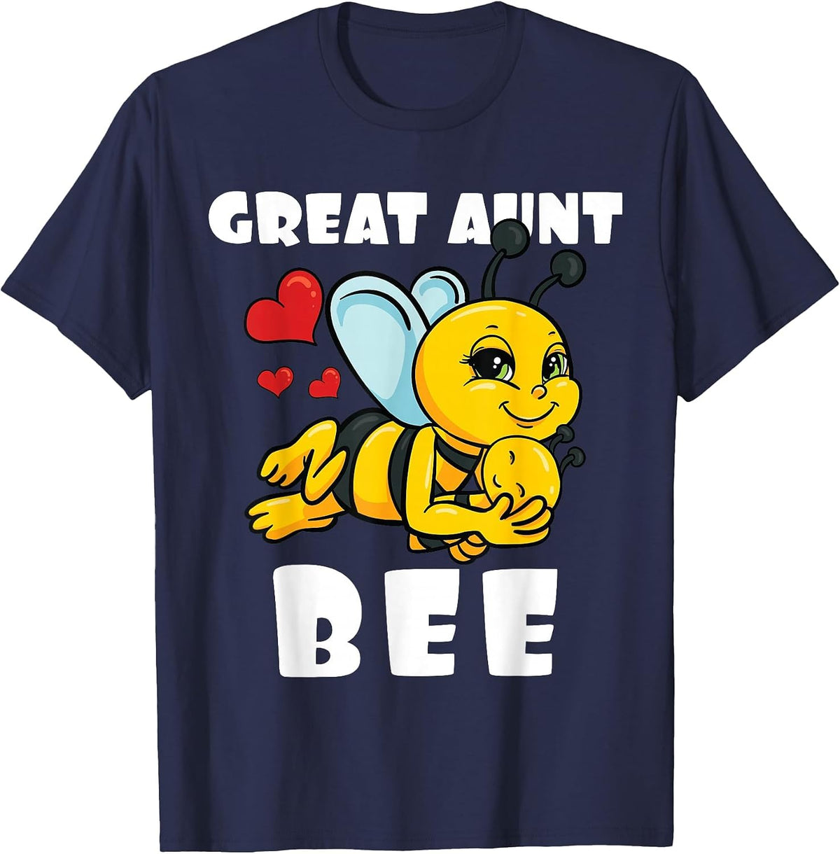 Great Aunt Bee Lover Matching Family Outfit Baby Reveal T-Shirt - Navy Blue