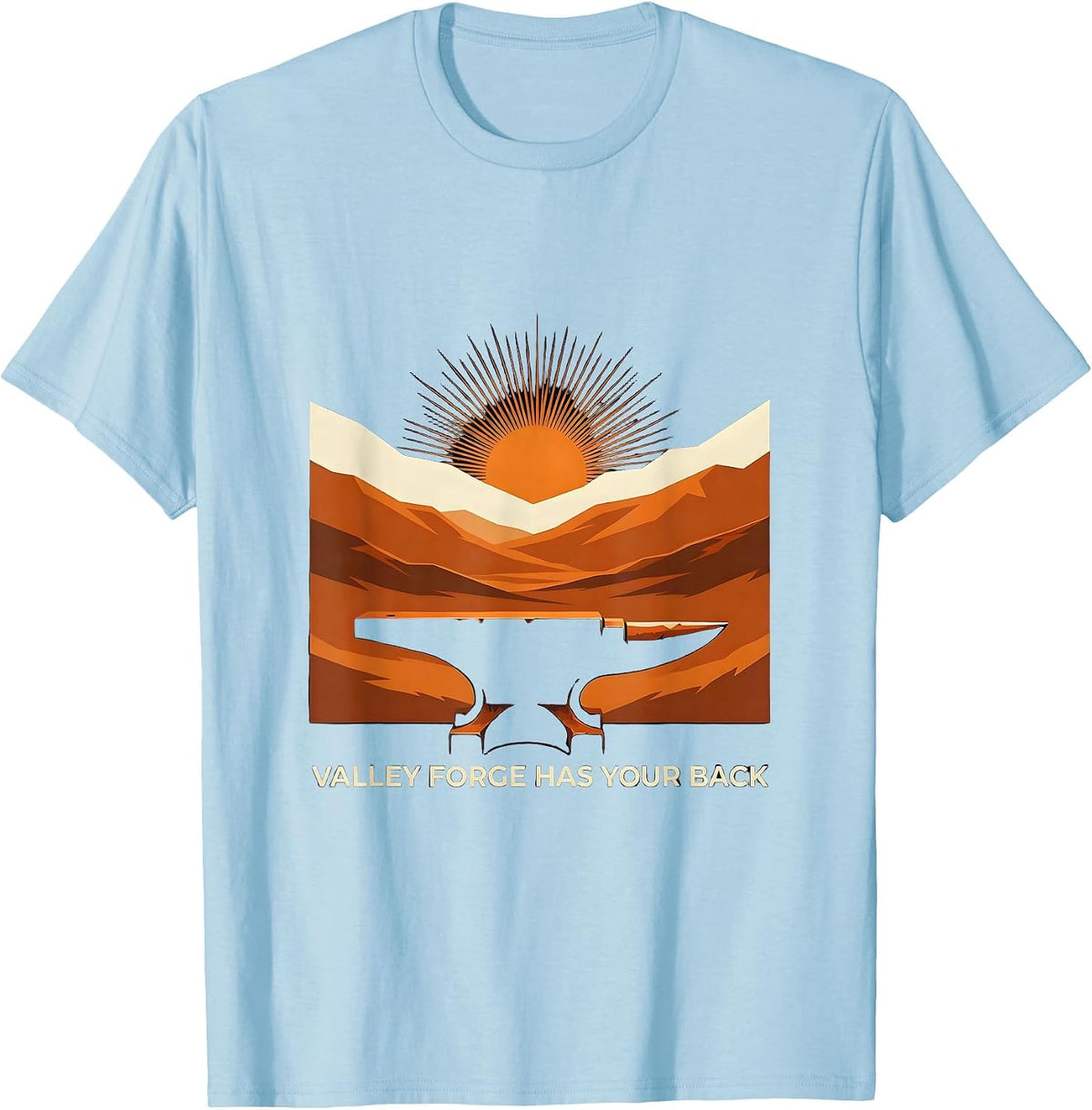 Men's Valley Forge Has Your Back Automotive Design T-Shirt - Baby Blue