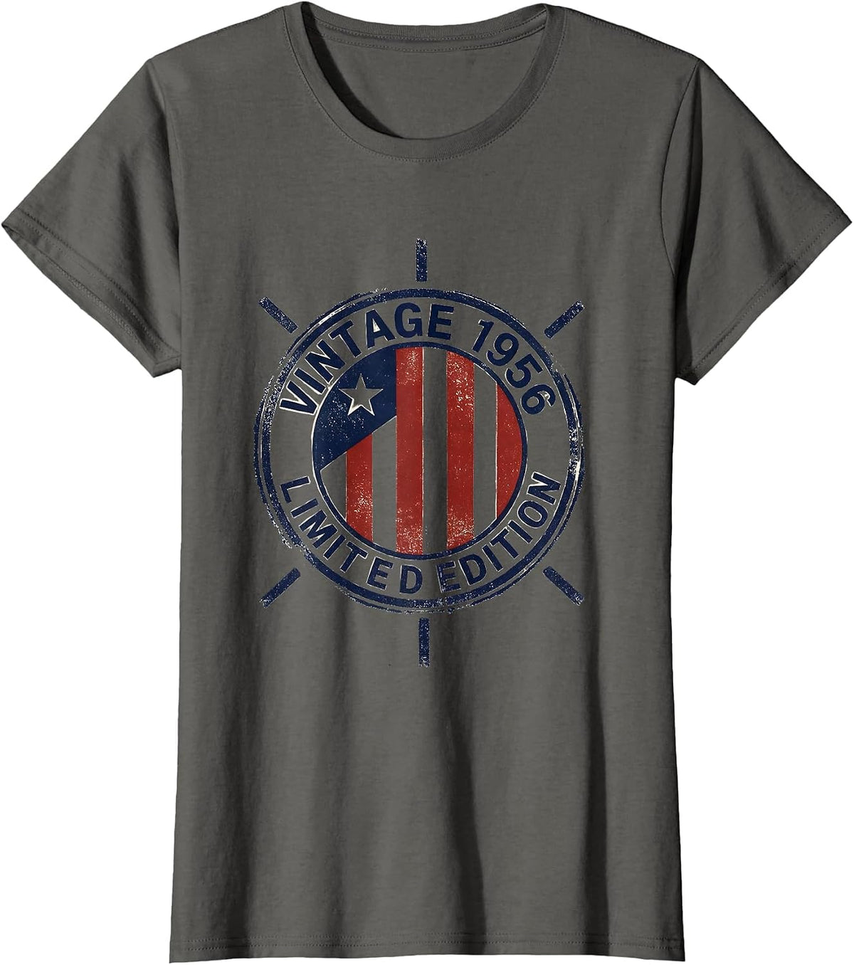 Women's Vintage 1956 Limited Edition Stamp 70th Birthday Gift Men T-Shirt - Asphalt Grey