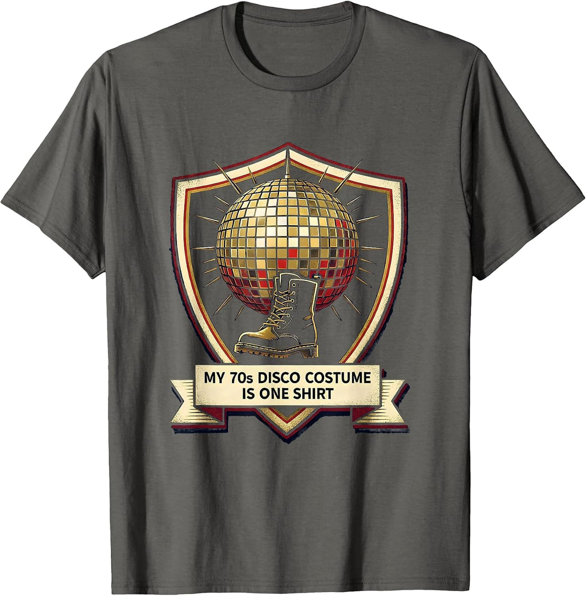 My 70s Disco Costume Is One Shirt Retro Party Humor T-Shirt - Asphalt Grey
