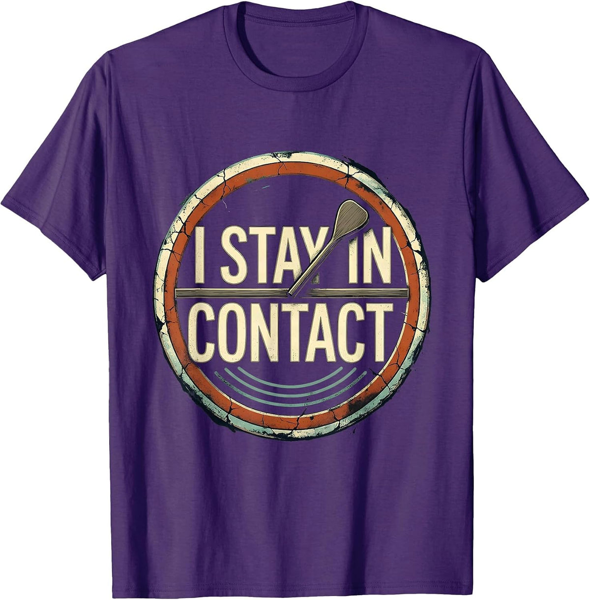 Men's I Stay In Contact Distressed Ham Radio Operator Hobby Humor T-Shirt - Purple