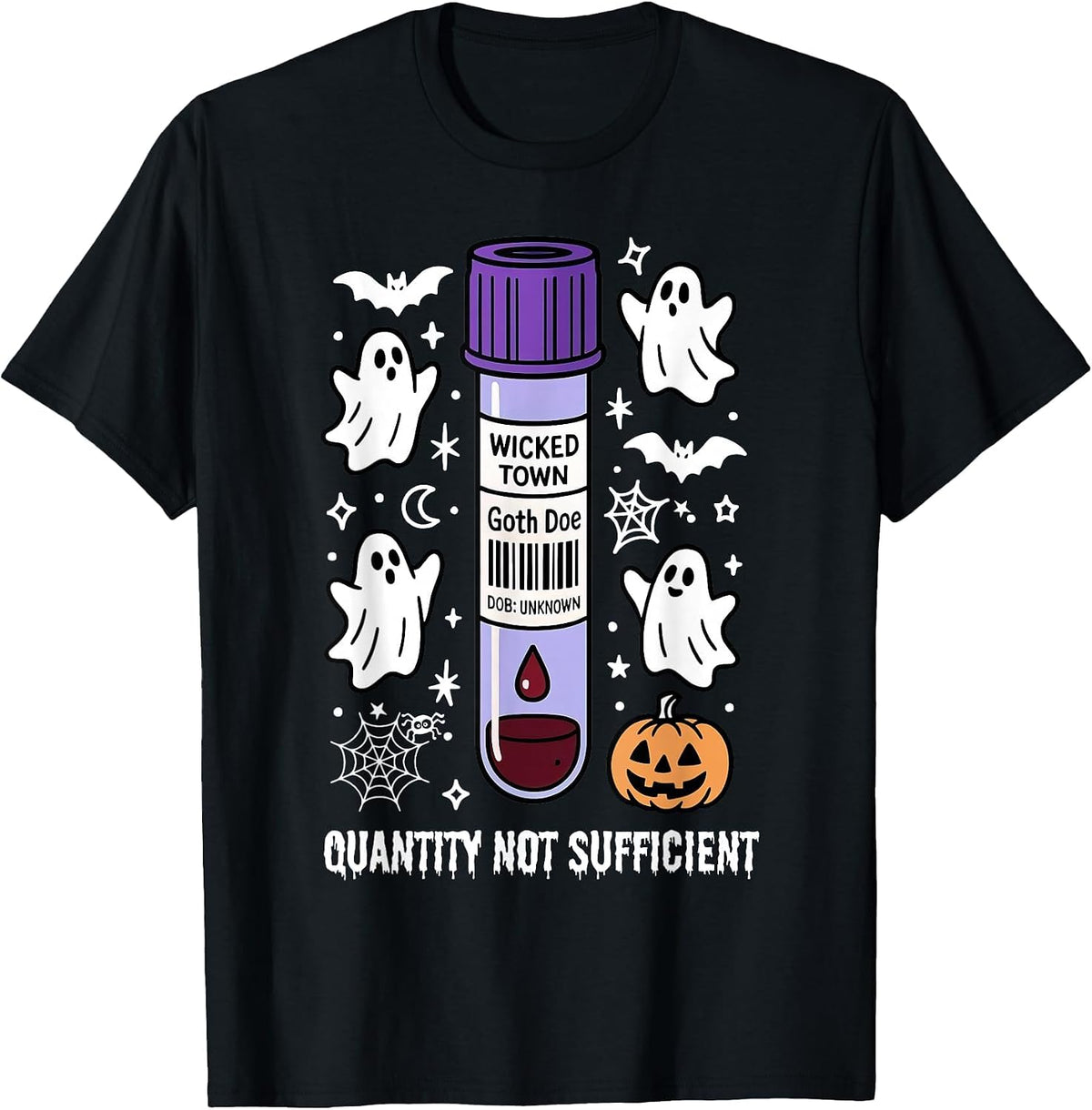 Test Tube Halloween Lab Tech Laboratory Science Phlebotomy T-Shirt - Black
