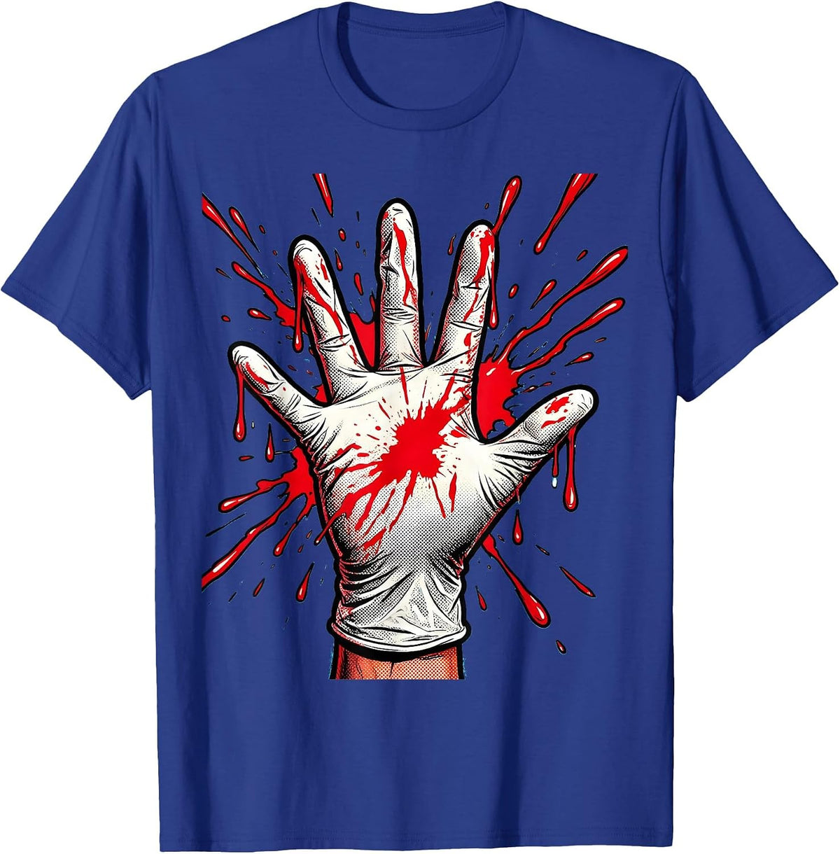 Surgeon Dropping Gloves After Tough Operation T-Shirt - Royal Blue