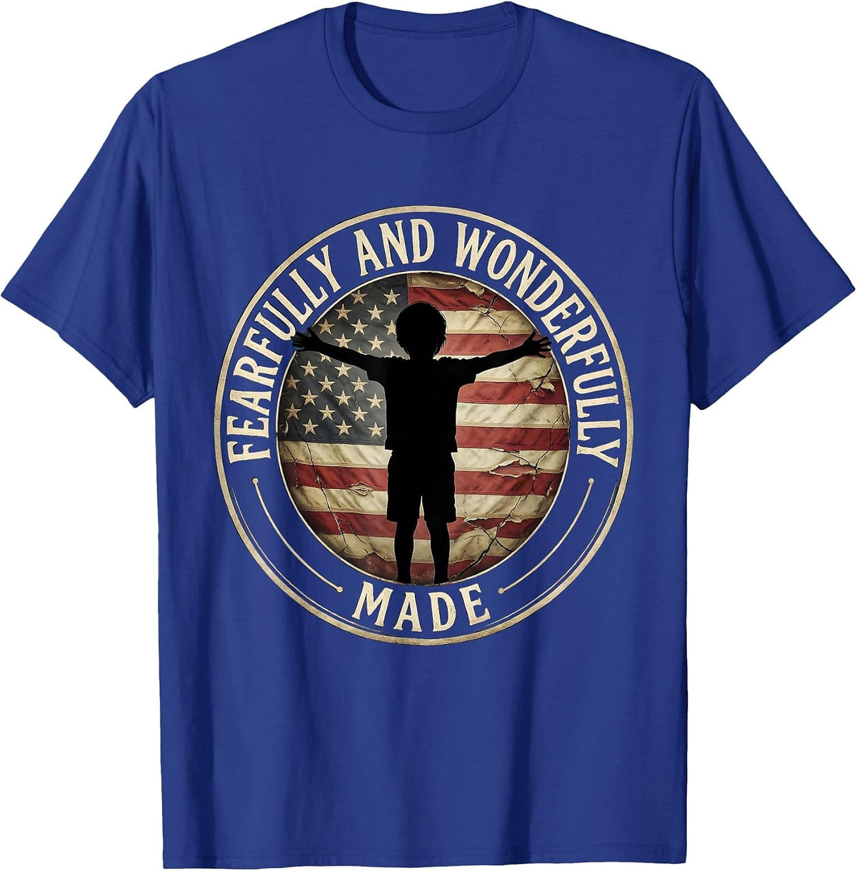 Fearfully and Wonderfully Made Down Syndrome Awareness T-Shirt - Royal Blue