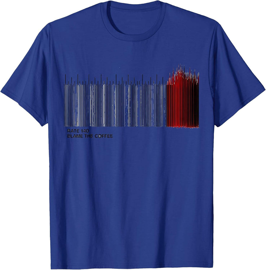 Rate 140 Blame The Coffee Funny Nurse Cardiology Medical T-Shirt - Royal Blue