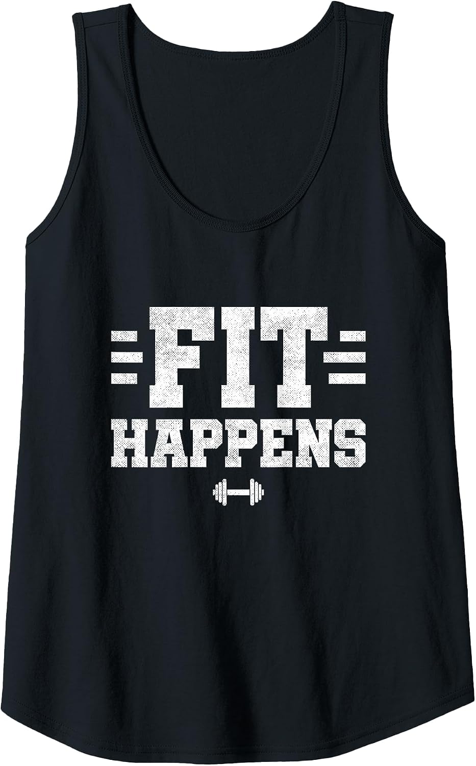 Funny Fitness - Gym Exercise - Fit Happens - Funny Workout Tank Top - Black