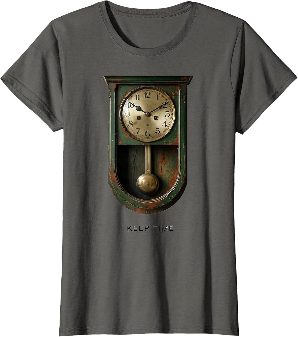 Women's I Keep Time Vintage Music Lover Gift for Musicians Teachers T-Shirt - Asphalt Grey
