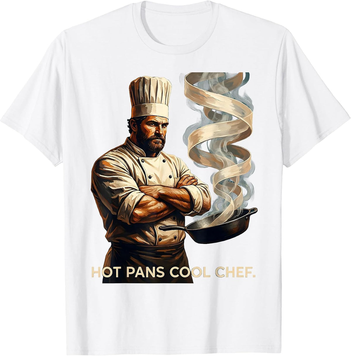 Men's Hot Pans Cool Chef Culinary Graphic Design T-Shirt - White