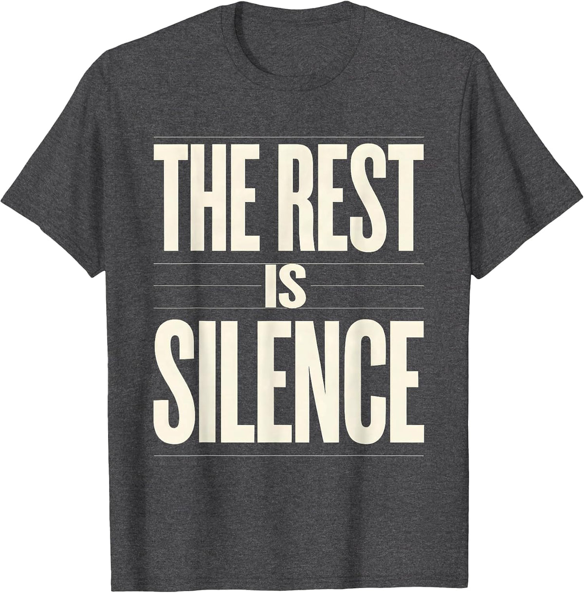 Men's The Rest Is Silence Classic Shakespeare Literary Quote Wit T-Shirt - Dark Heather Grey