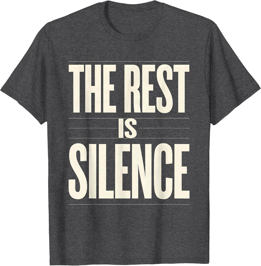 Men's The Rest Is Silence Classic Shakespeare Literary Quote Wit T-Shirt - Dark Heather Grey