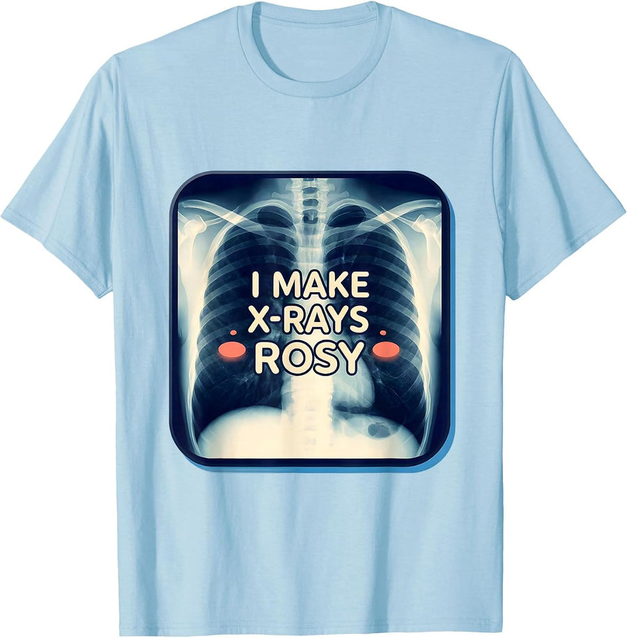 Men's I Make X-Rays Rosy Cute Kawaii Radiology Tech Rad Tech Gift T-Shirt - Baby Blue