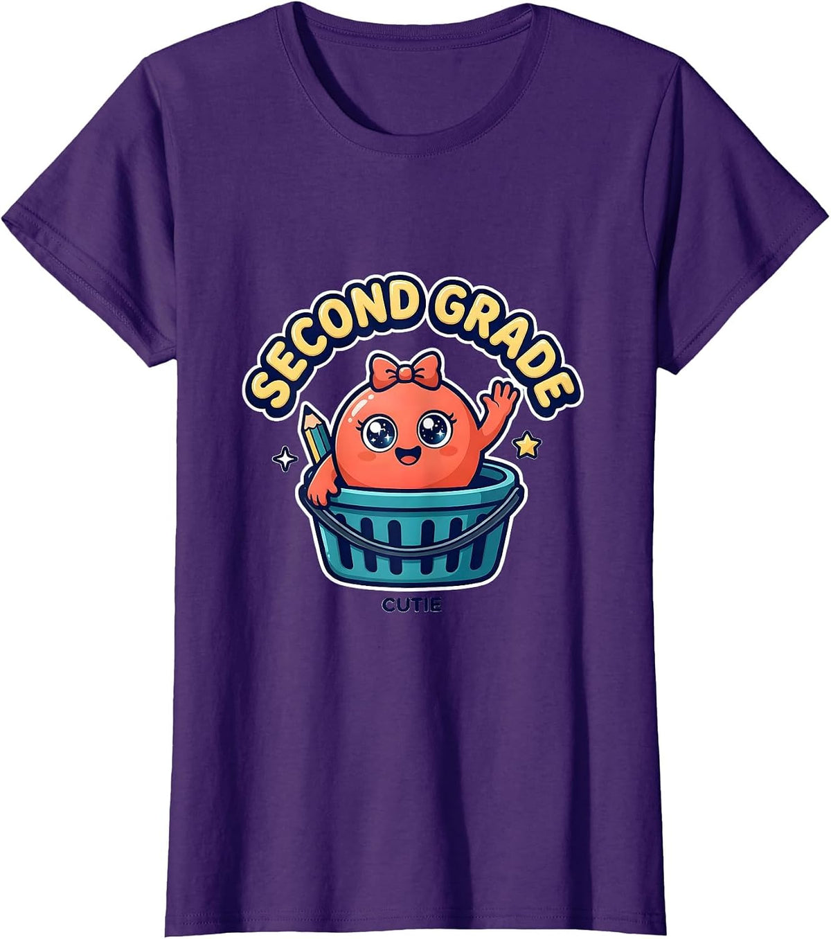 Women's Second Grade Cutie Cute Dumpling Back to School Girl Teacher T-Shirt - Purple