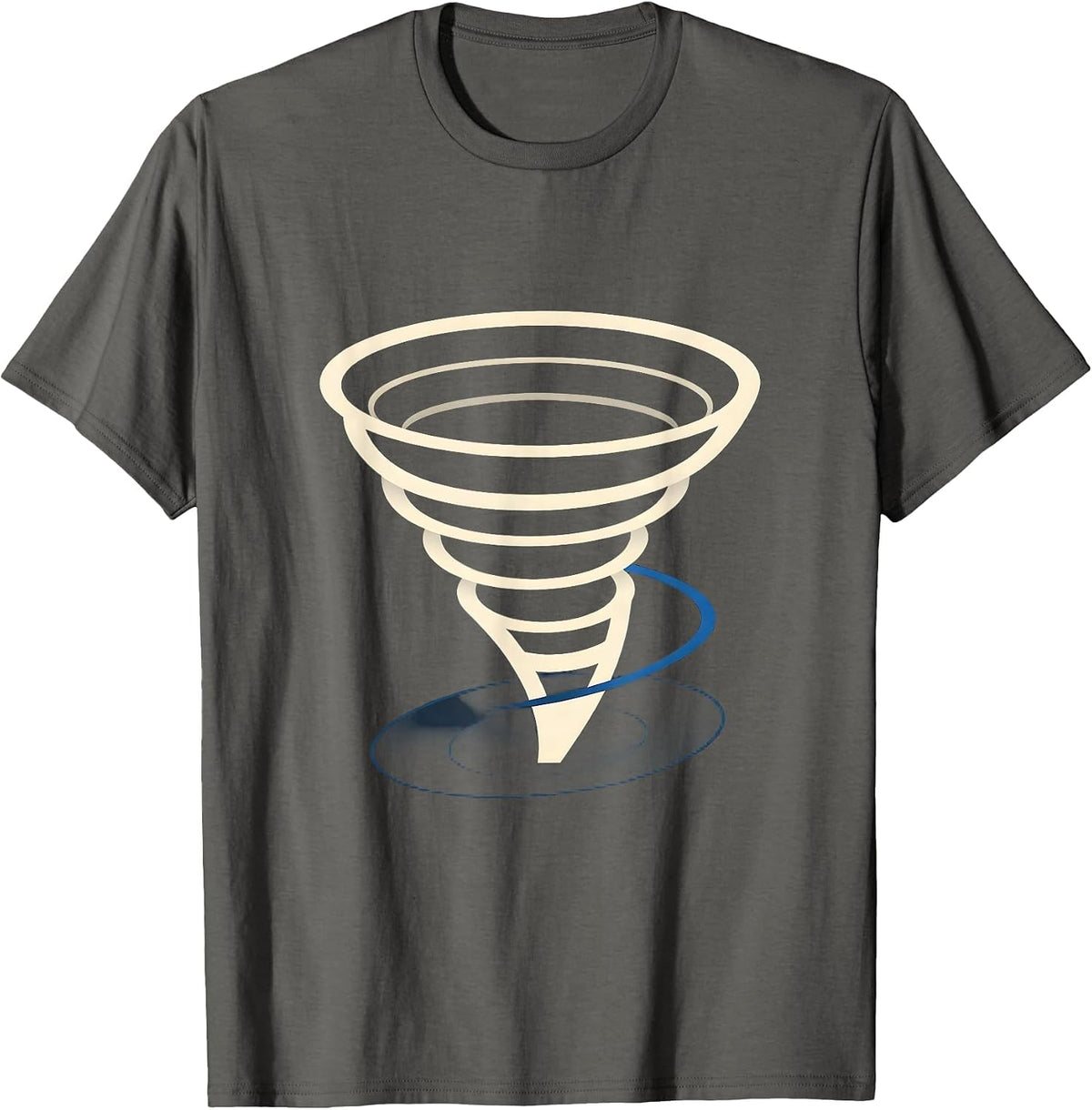 Men's Geometric Tornado Minimalist Storm Chaser Meteorology T-Shirt - Asphalt Grey