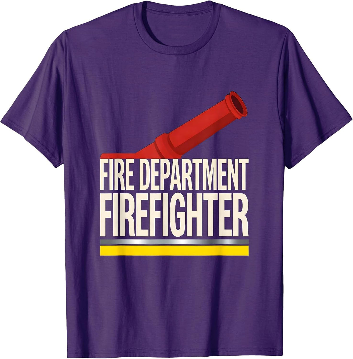 Men's FIRE DEPARTMENT FIREFIGHTER Stencil Graphic Fireman Costume T-Shirt - Purple