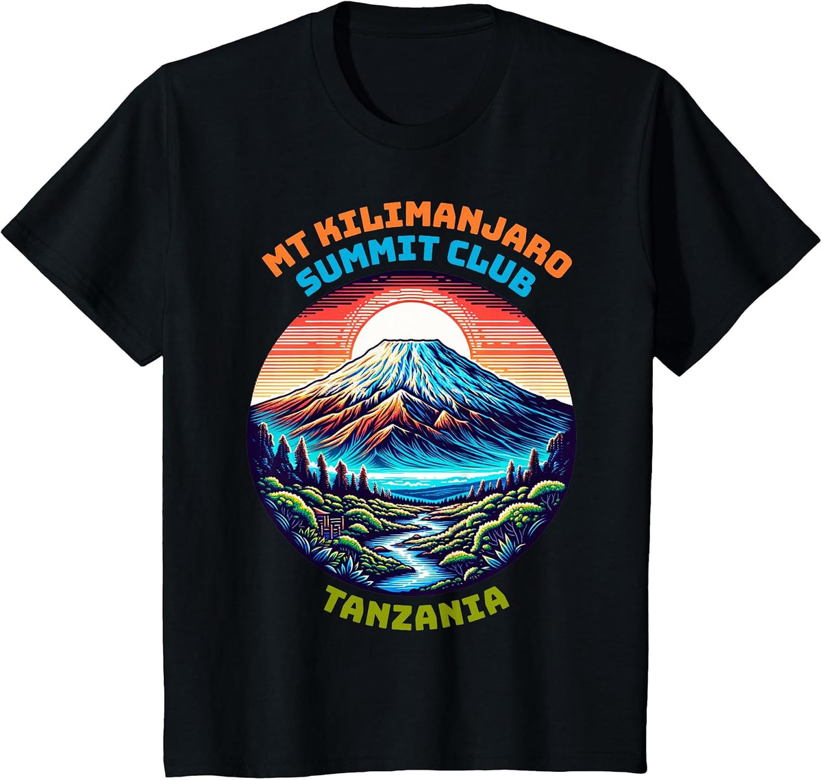 Summit Club Tanzania Hiking I Climbed Kilimanjaro T-Shirt - Black