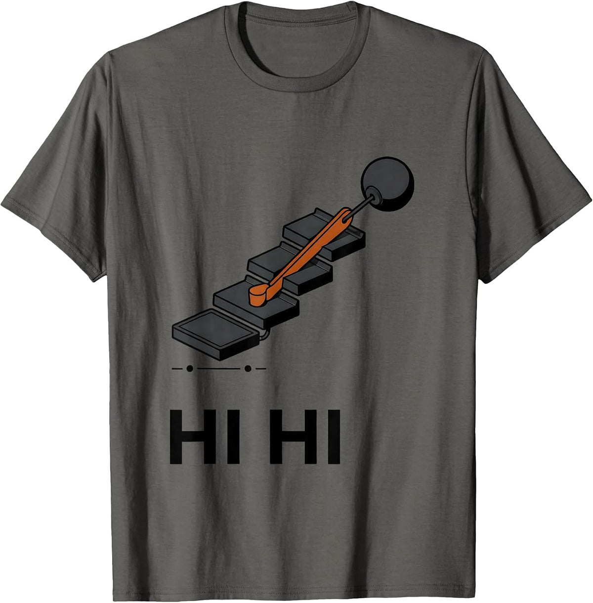 Men's HI HI Exploded View Technical Ham Radio Operator Hobbyist T-Shirt - Asphalt Grey