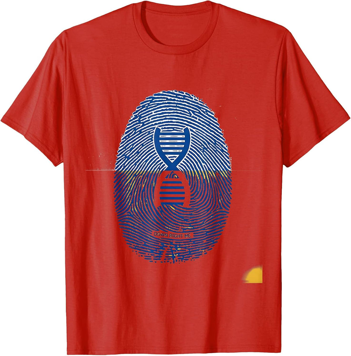 Men's Down Right Me Geometric Down Syndrome Awareness Family T-Shirt - Red