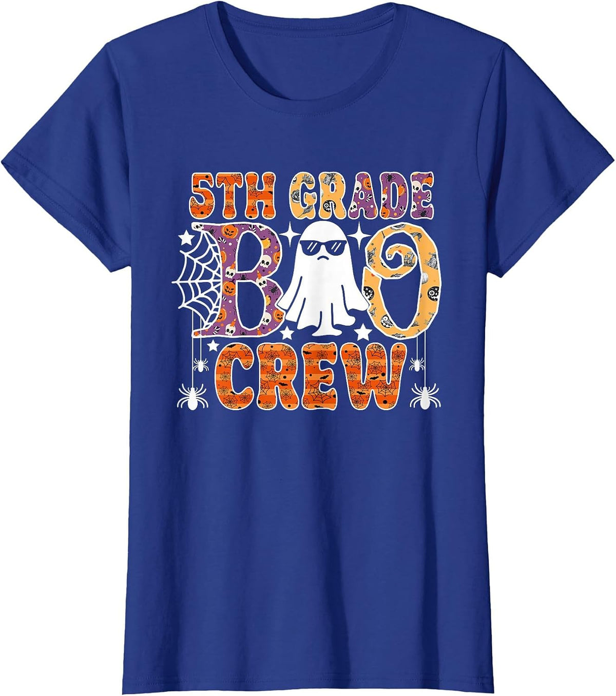 5th Grade Boo Crew Funny Halloween Teachers Students T-Shirt - Royal Blue