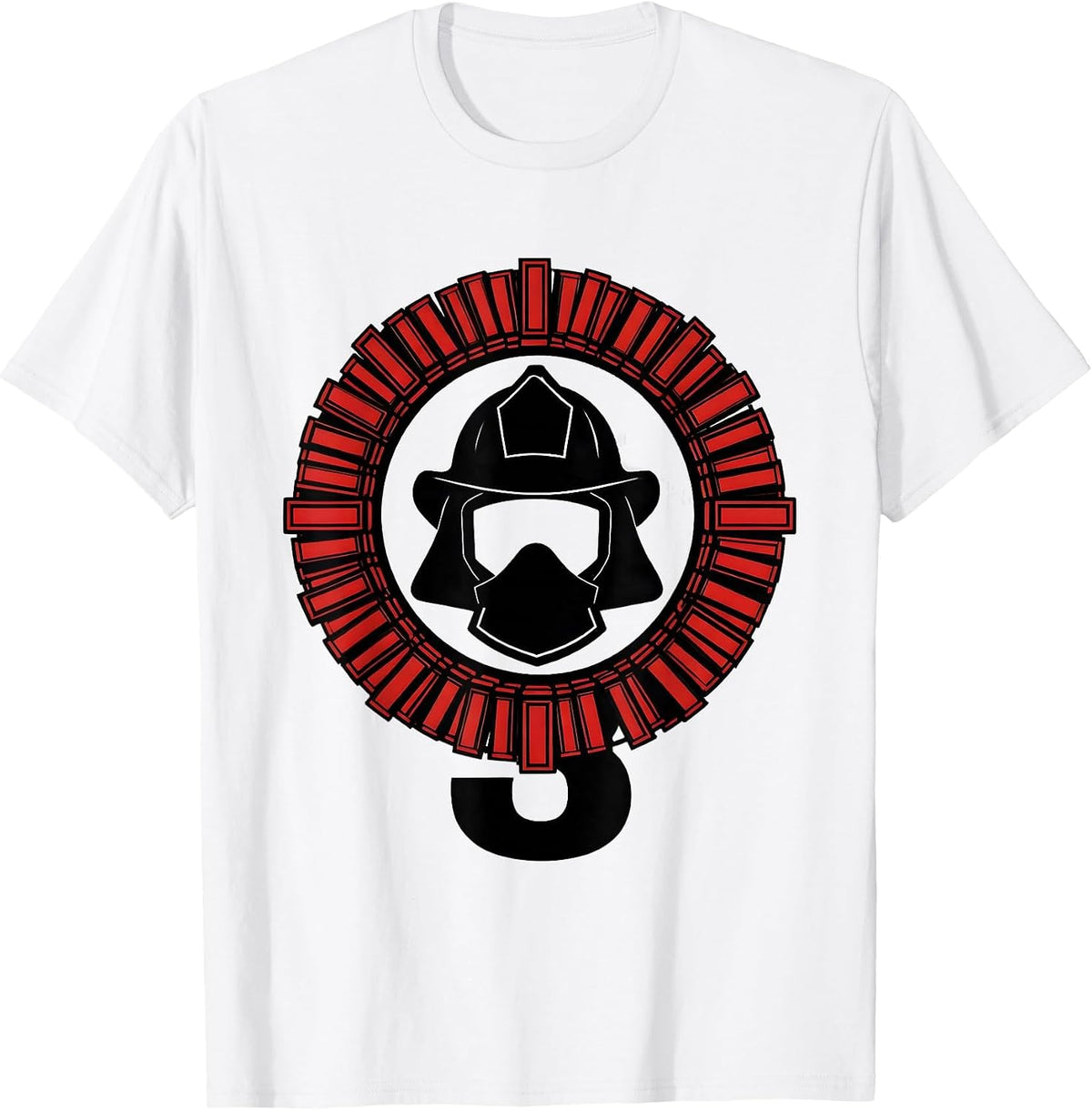 Men's Sealed Badge Firefighter Helmet Kids Birthday T-Shirt - White