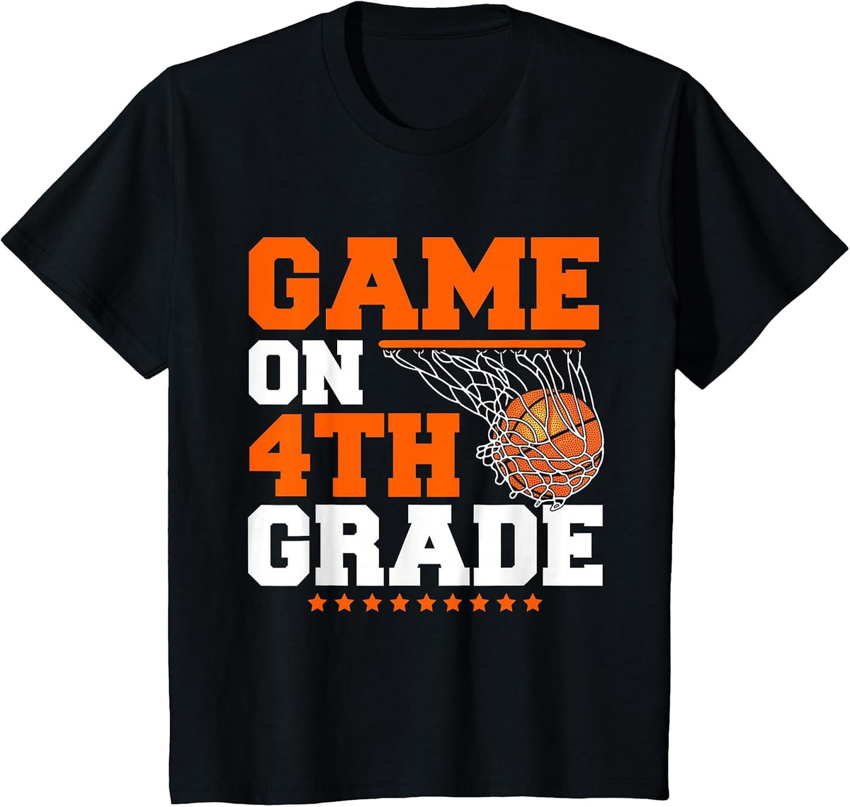 Funny Game On 4th Grade Basketball Player Back to School Kid T-Shirt - Black