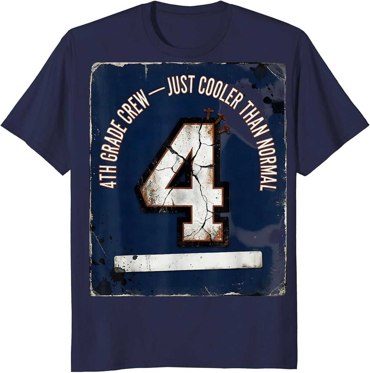 Men's 4th Grade Crew Just Cooler Than Normal Teacher T-Shirt - Navy Blue