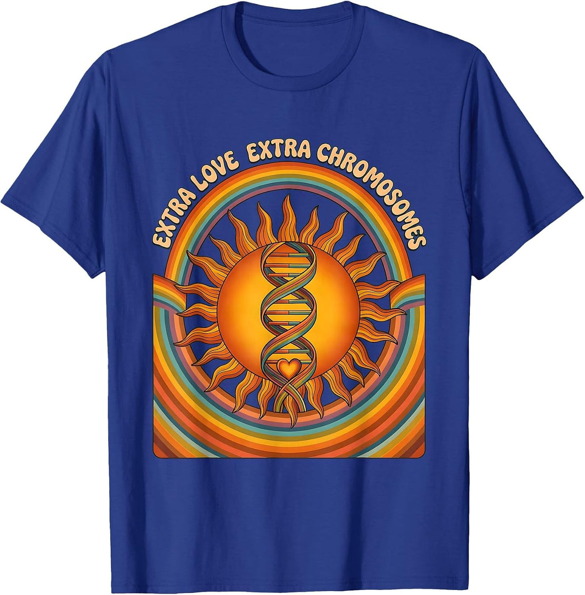 Men's Extra Love Extra Chromosomes Down Syndrome Awareness T-Shirt - Royal Blue
