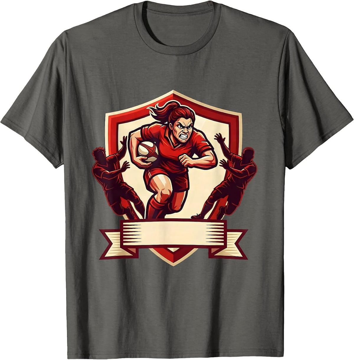 Rugby Unstoppable Breakaway Graphic Design T-Shirt - Asphalt Grey
