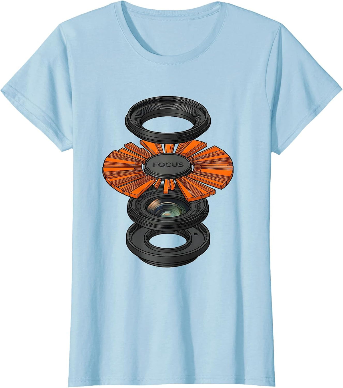 Focus Funny Photographer Camera Hobbyist Gift Humor T-Shirt - Baby Blue