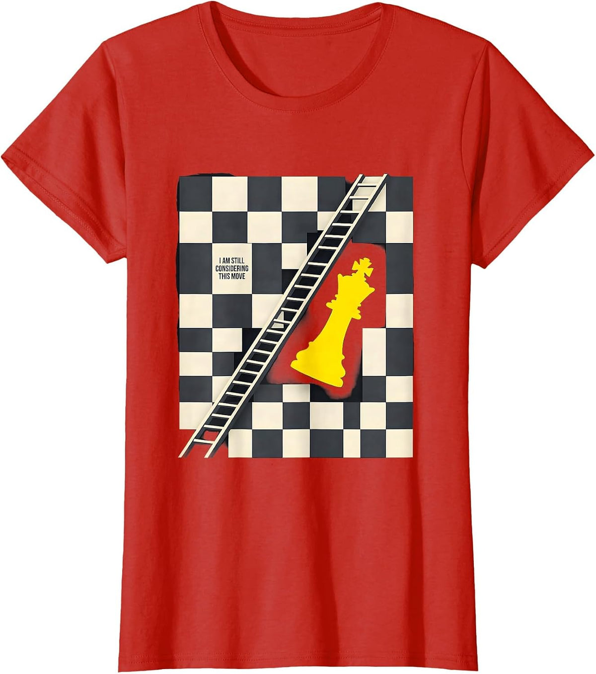 I Am Still Considering This Move Geometric Chess Player T-Shirt - Red
