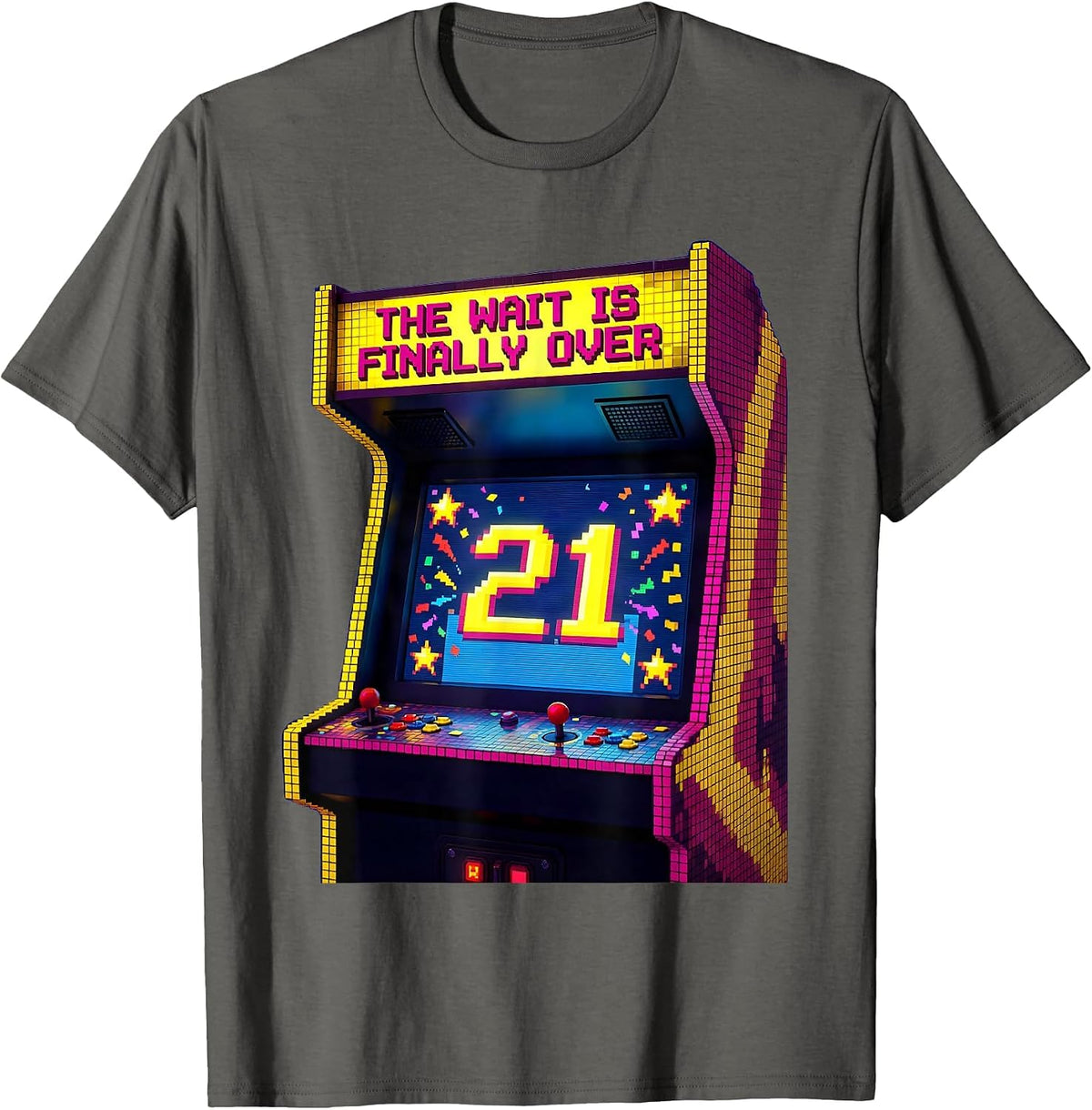 21st Birthday The Wait Is Finally Over Design T-Shirt - Asphalt Grey