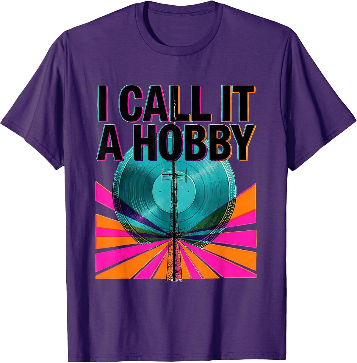 Men's I Call It A Hobby Risograph Ham Radio Operator Humor T-Shirt - Purple