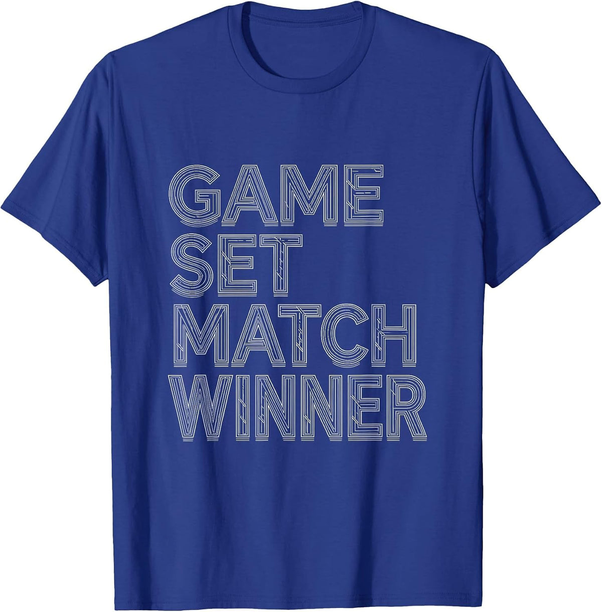 Game Set Match Winner Tennis Design T-Shirt - Royal Blue