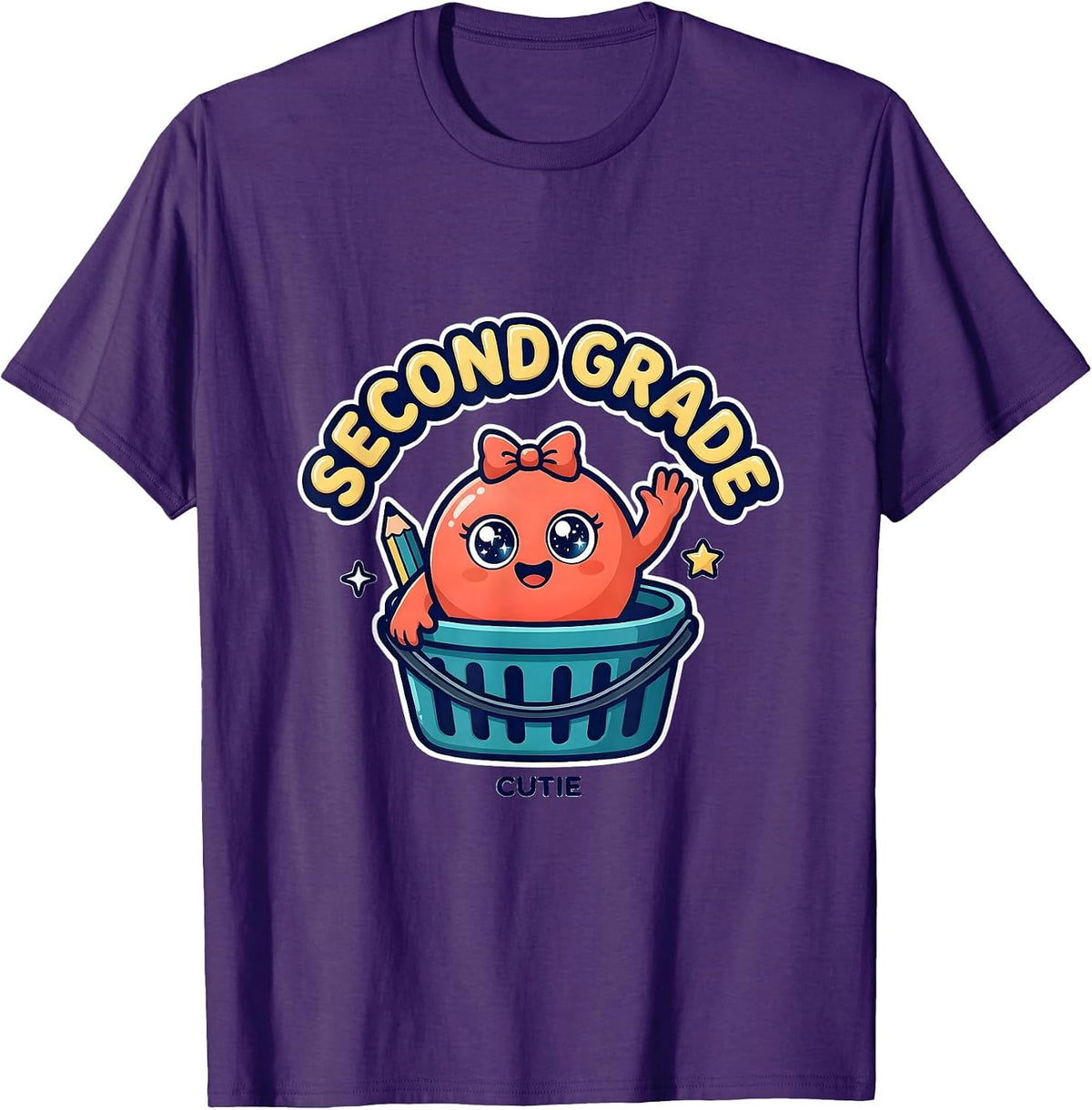 Men's Second Grade Cutie Cute Dumpling Back to School Girl Teacher T-Shirt - Purple