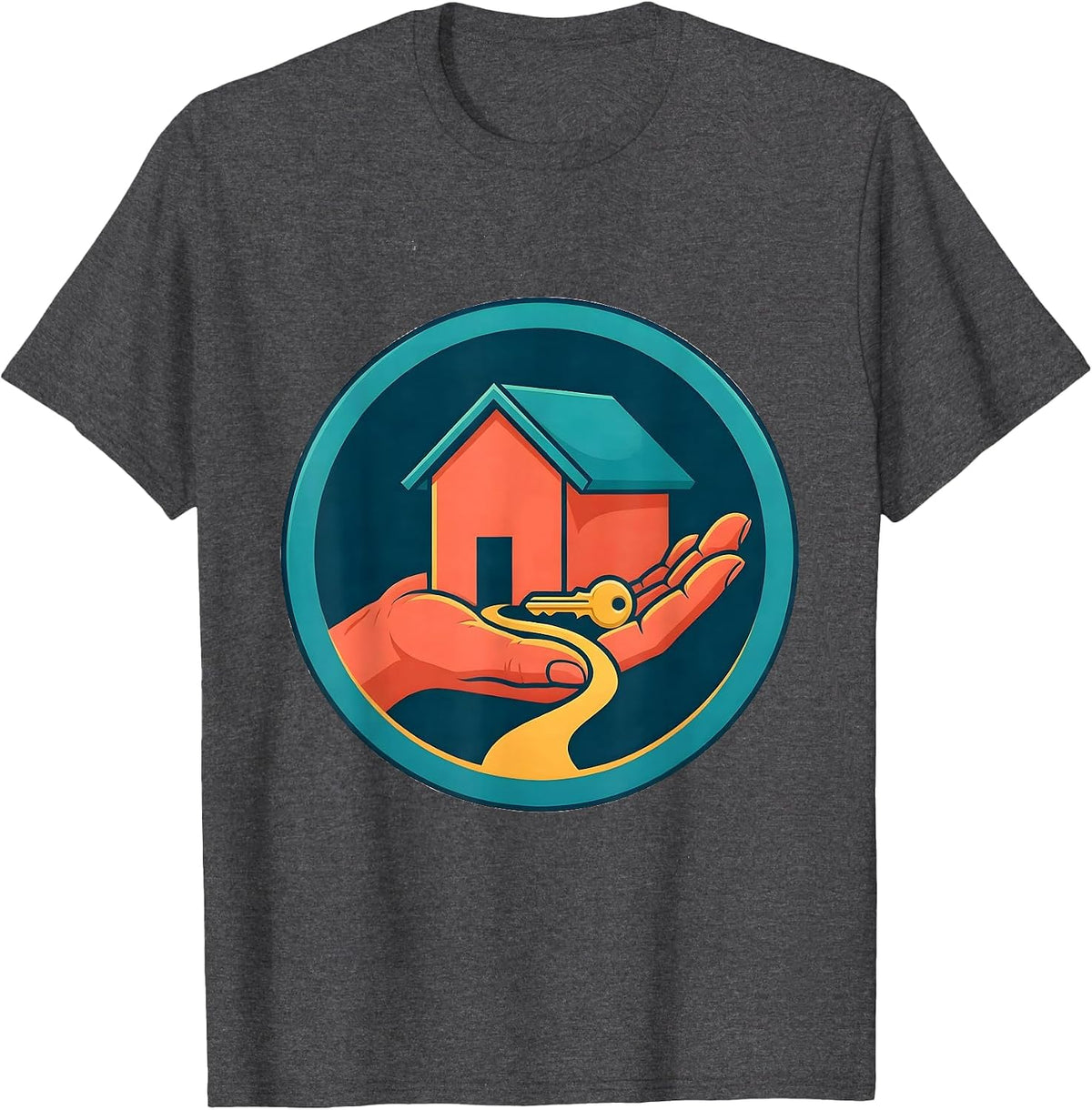 Men's Sealed Home Key Realtor Real Estate Agent Gift T-Shirt - Dark Heather Grey