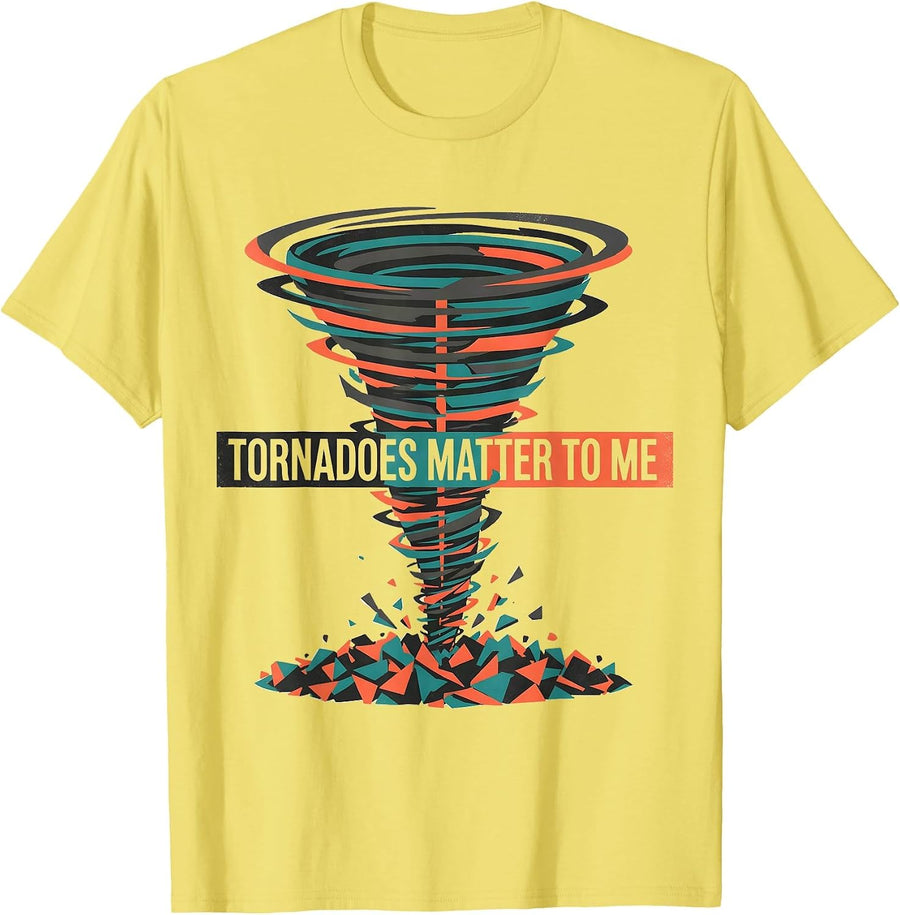 Men's Tornadoes Matter To Me Midcentury Modern Storm Chaser T-Shirt - Lemon Yellow