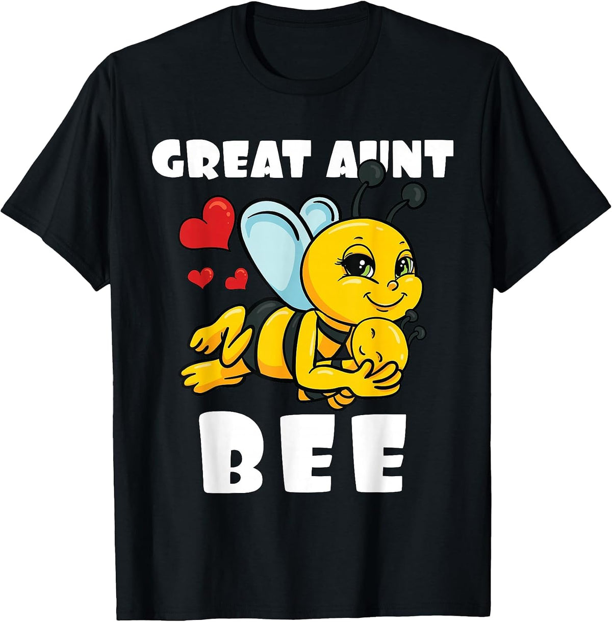 Great Aunt Bee Lover Matching Family Outfit Baby Reveal T-Shirt - Black