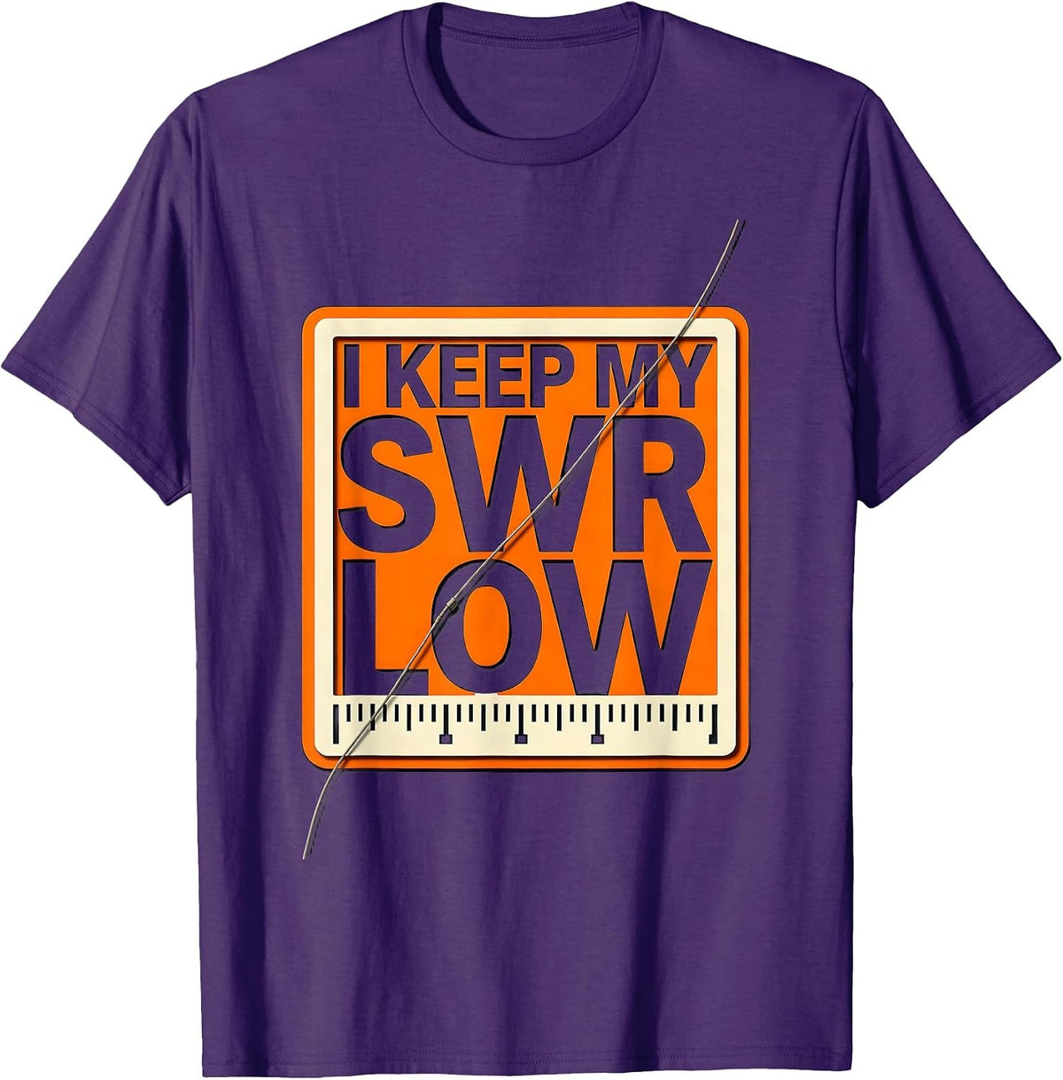 Men's I Keep My SWR Low Funny Ham Radio Operator Humor T-Shirt - Purple