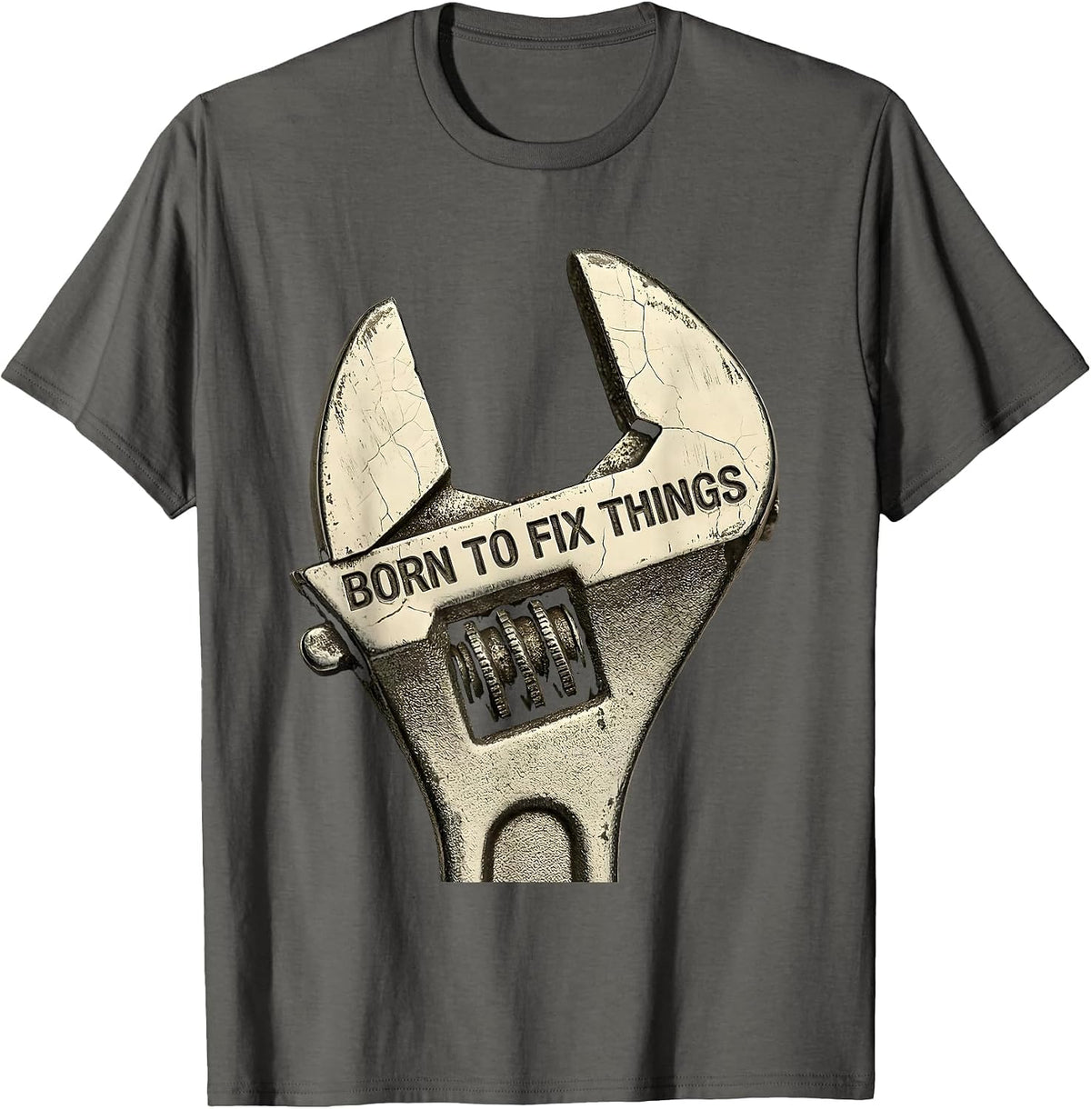 Born to Fix Things Mechanic Graphic Design T-Shirt - Asphalt Grey