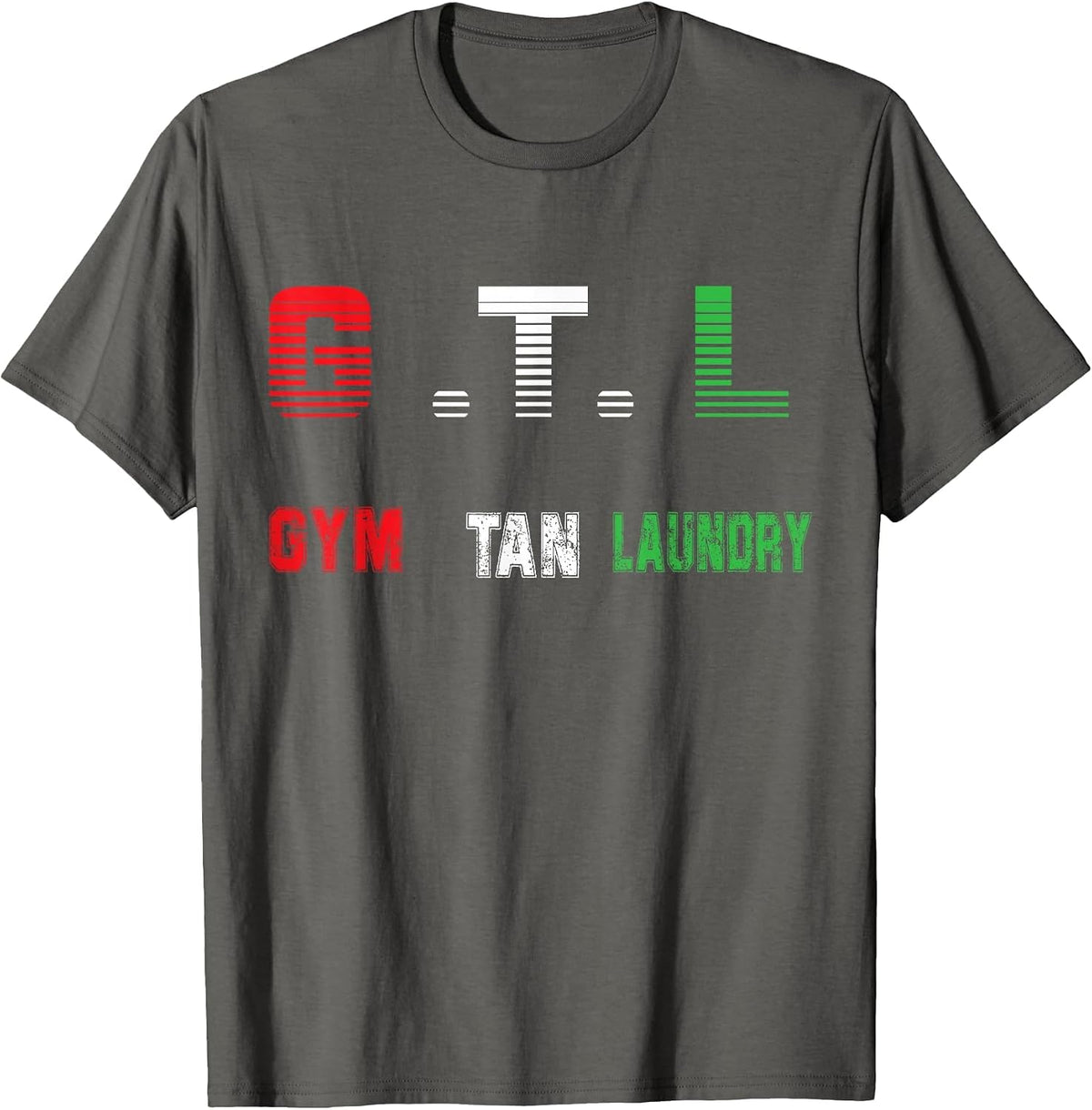 Gym Tan Laundry GTL New Jersey Garden NJ Shore Italian Flag T-Shirt - Asphalt Grey