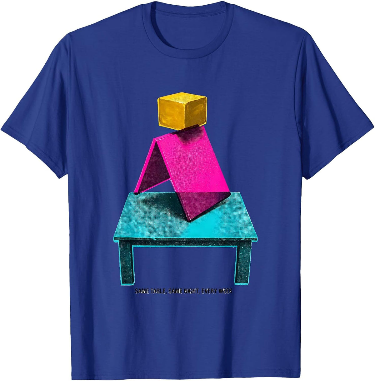Men's Same Table Same Night Every Week Funny Billiards Pool Player T-Shirt - Royal Blue