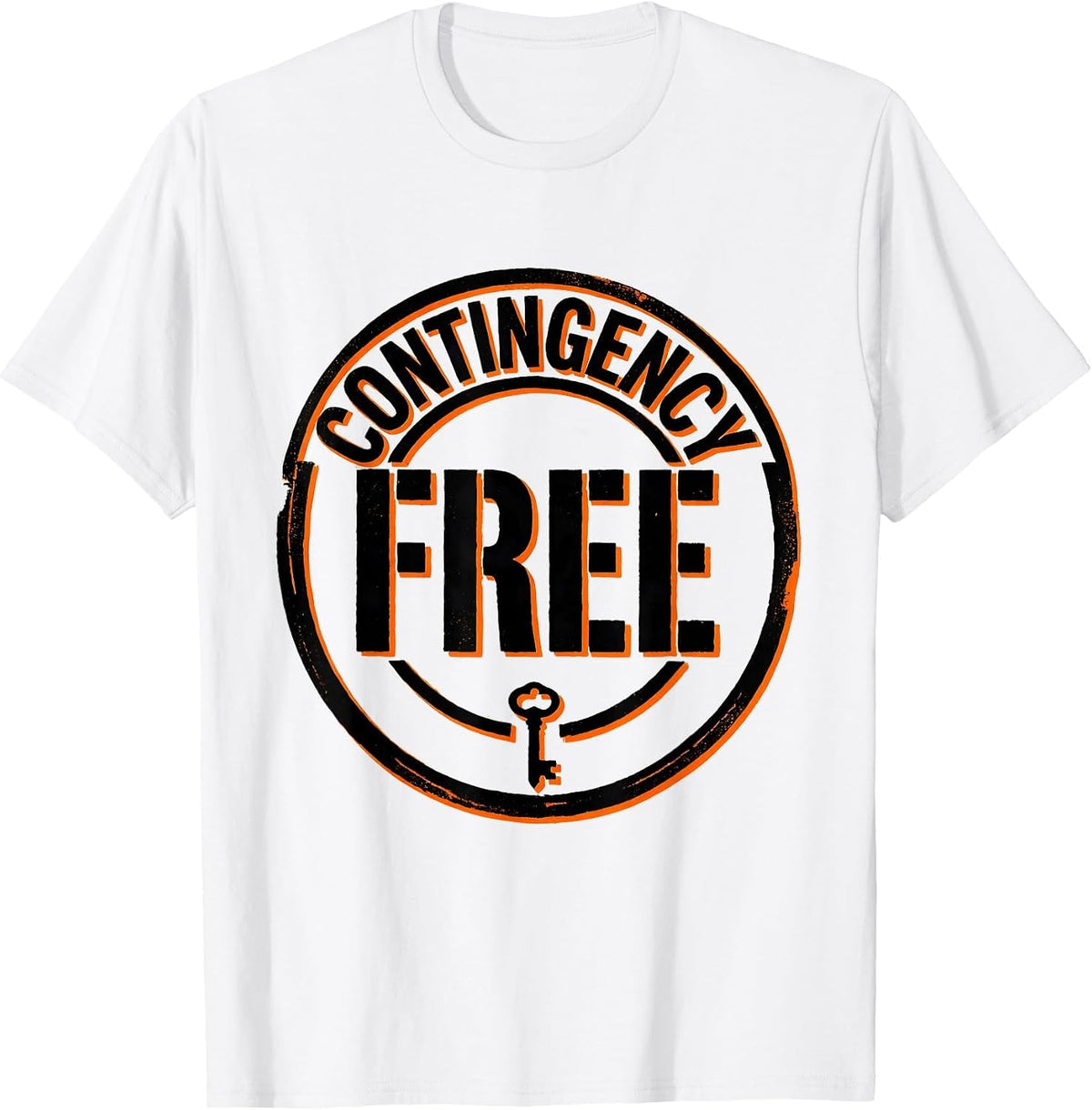 Men's Contingency Free Stencil Graphic Realtor Humor Real Estate T-Shirt - White