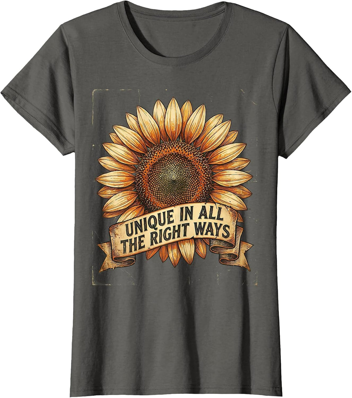Women's Unique In All The Right Ways Down Syndrome Awareness T-Shirt - Asphalt Grey