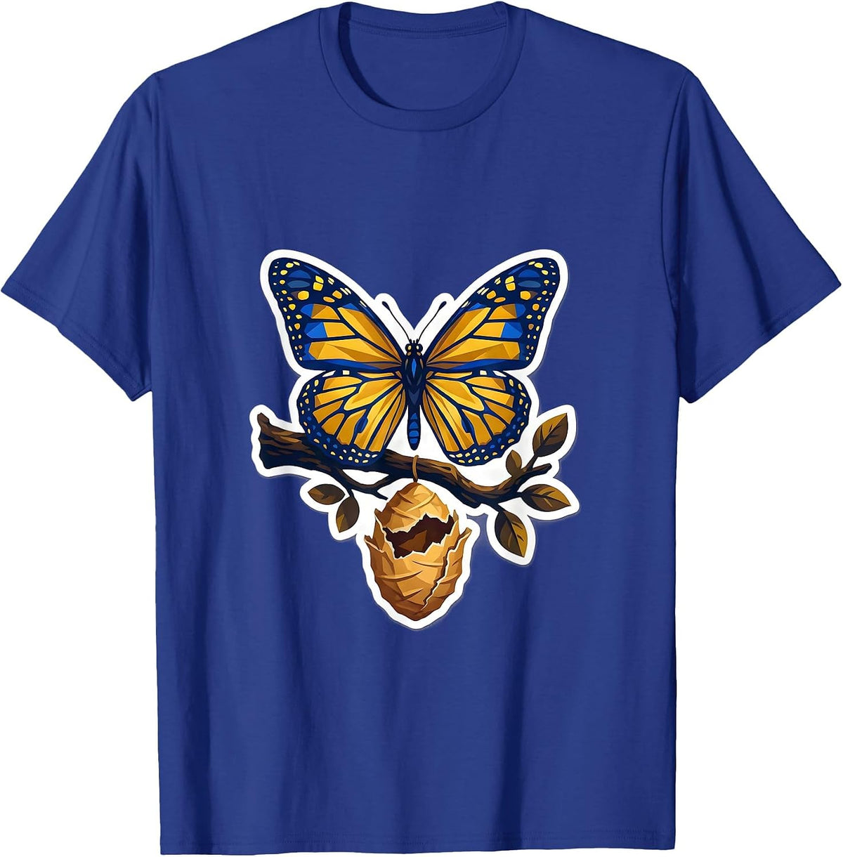 Men's Down Syndrome Awareness Butterfly Emerging Cocoon T-Shirt - Royal Blue
