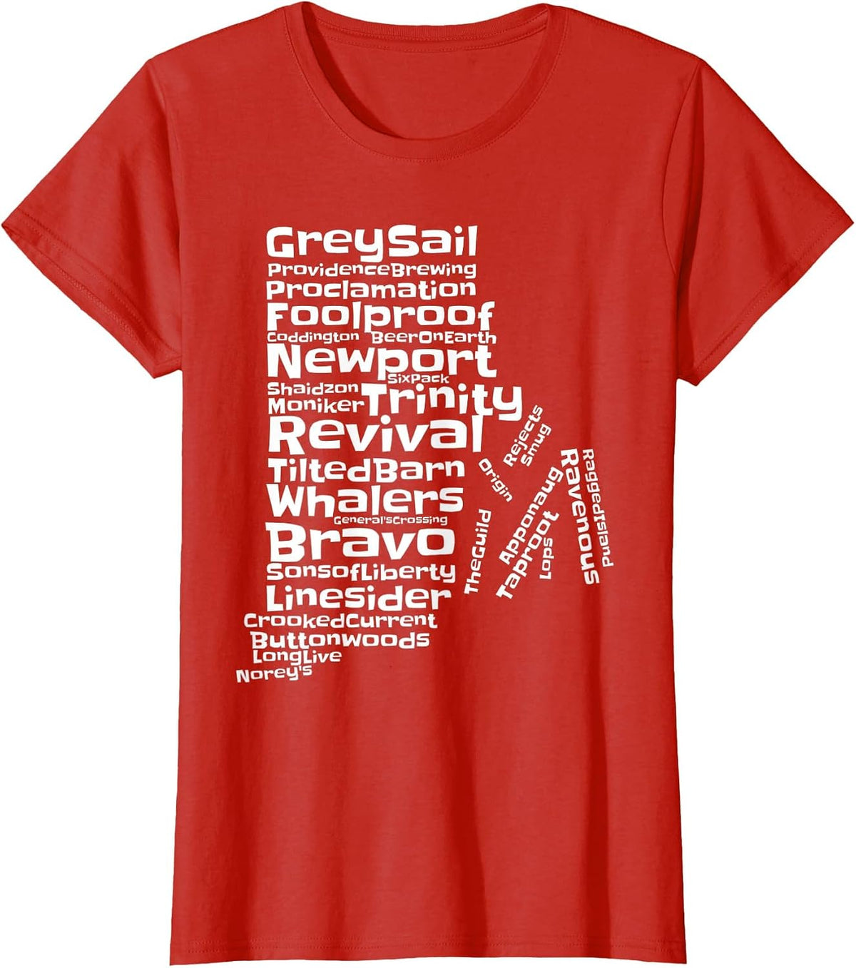 Drink Local Rhode Island Breweries T-Shirt - Red