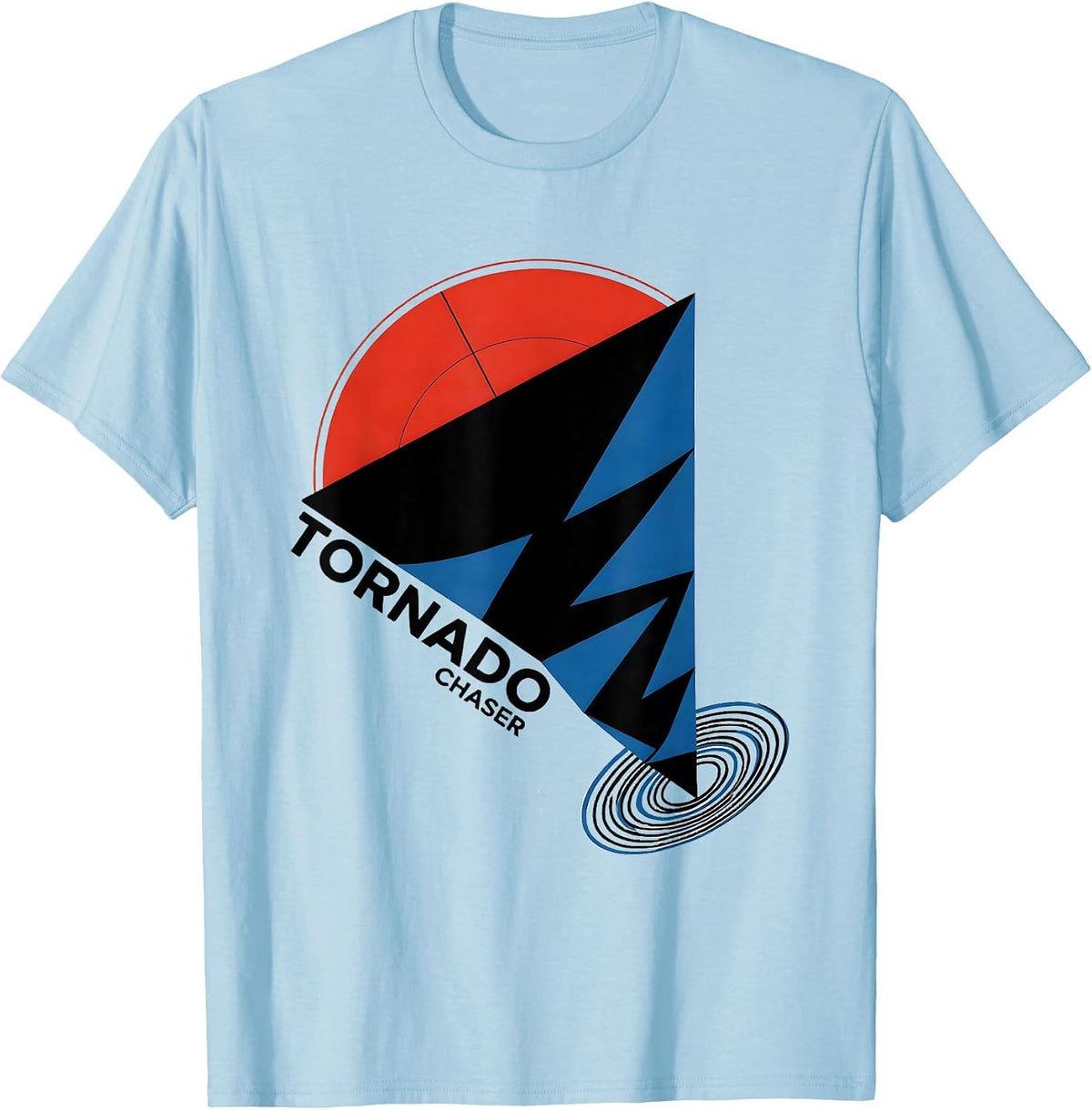 Men's Tornado Chaser Bauhaus Modernist Weather Enthusiast T-Shirt - Baby Blue