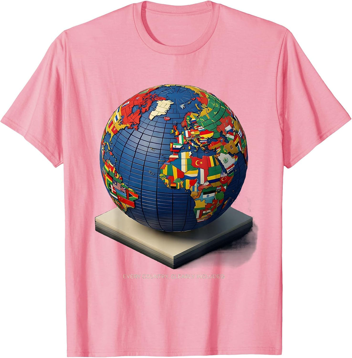 Men's Every Country Clearly Included Geography Lover Travel T-Shirt - Pink