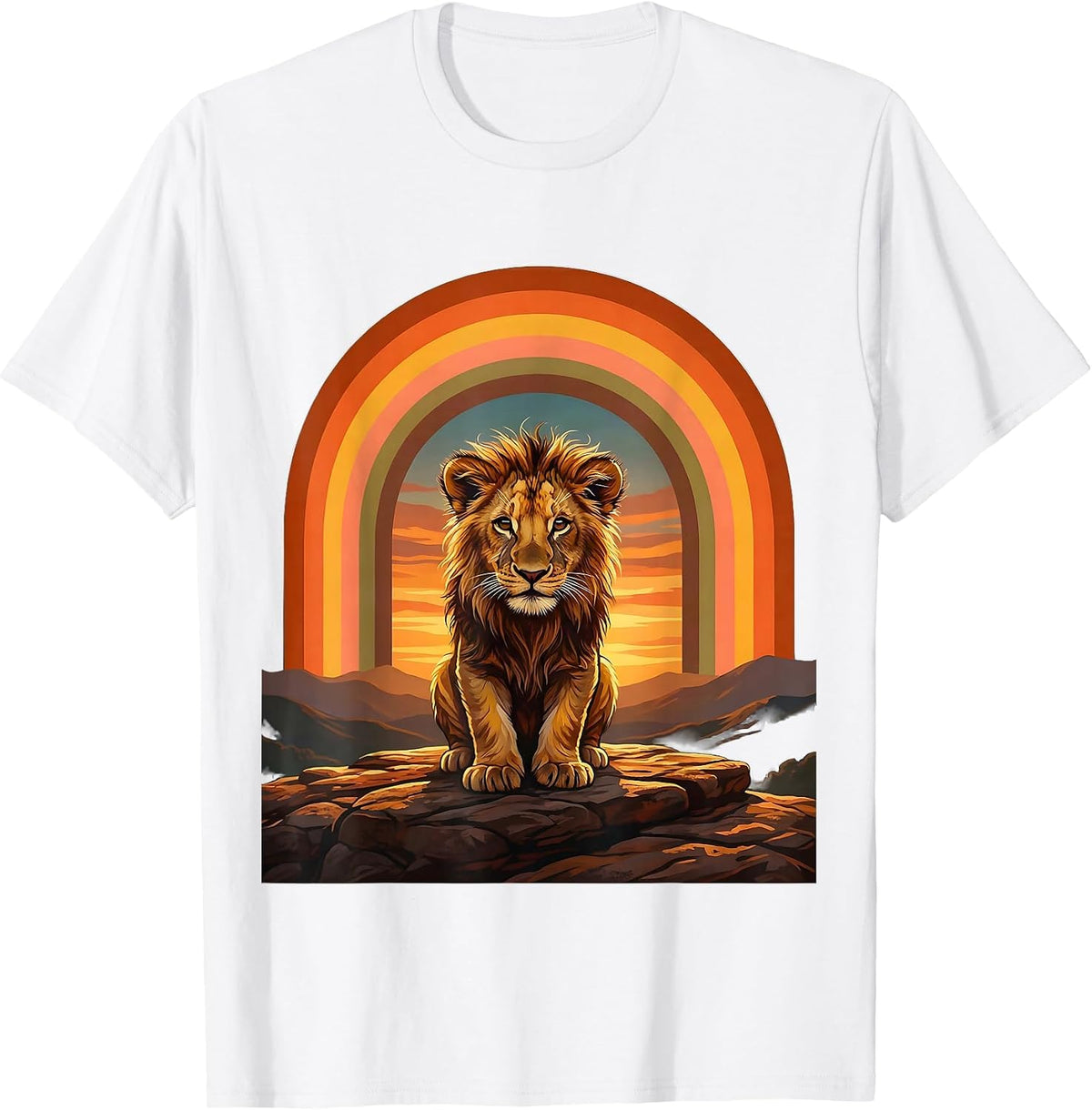Men's Down Syndrome Awareness Bold Lion Cub Ledge Art T-Shirt - White
